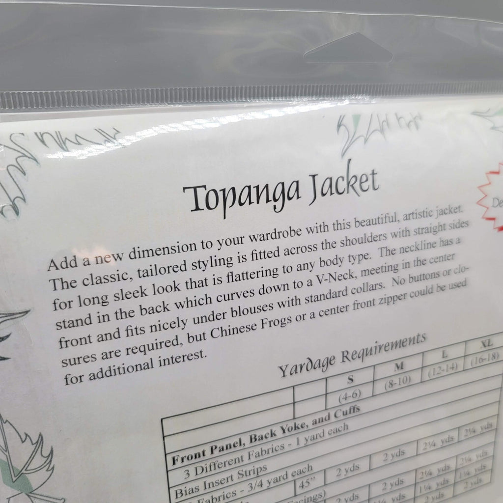 Brensan Studios Topanga Jacket Sewing Pattern BSS115 ~ S-XL  NEW