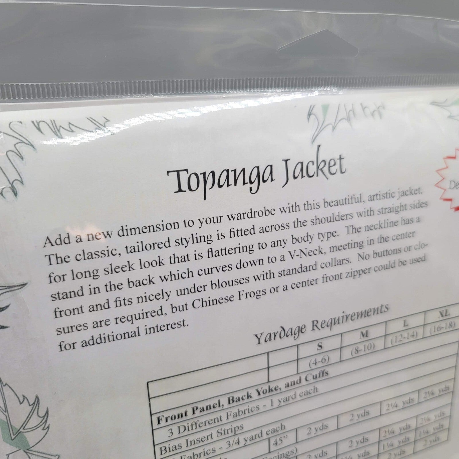 Brensan Studios Topanga Jacket Sewing Pattern BSS115 ~ S-XL  NEW