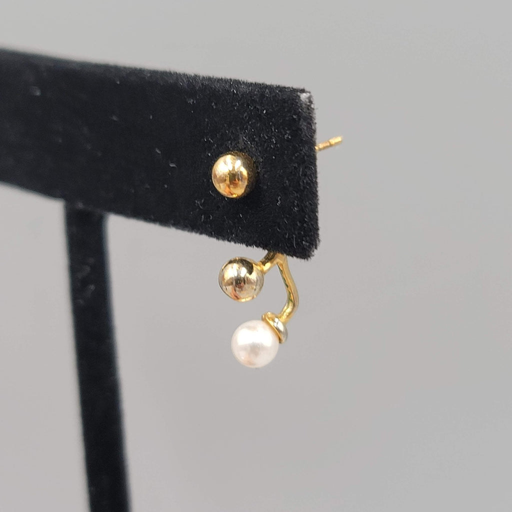 Modern Minimalist Pierced Earrings Stud Jacket Studs Dangle 5/8"