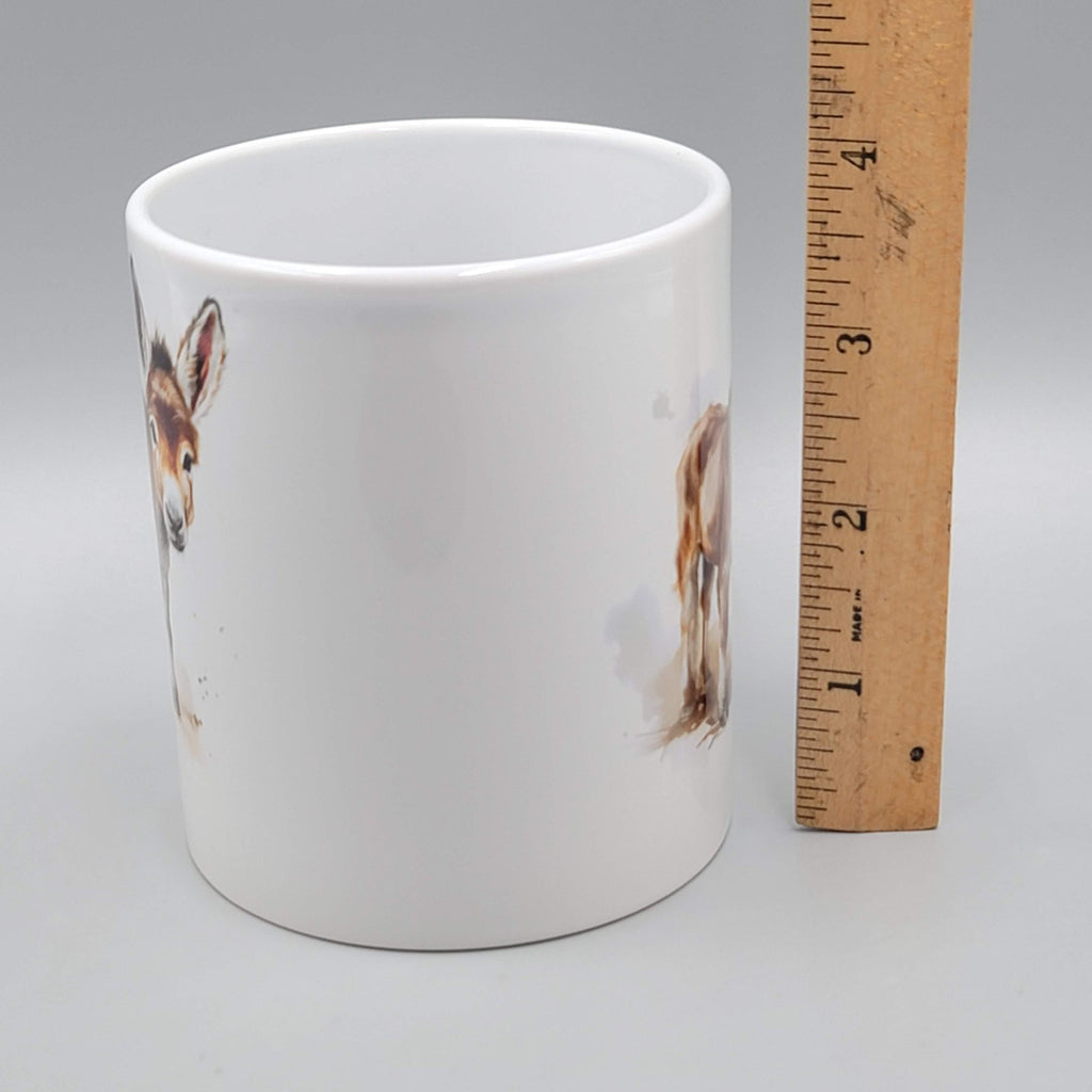 Cute Donkey Coffee Mug Artsy Ceramic White Tea Cup