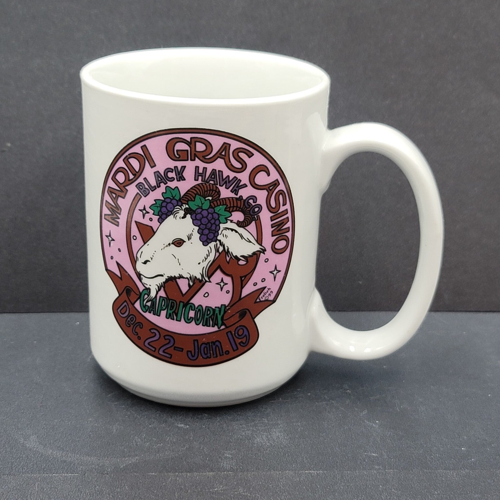 Mardi Gras Casino Capricorn Zodiac Coffee Mug Black Hawk CO