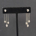 Pierced Earrings Silver Plated Jacket Back Dangle 1 5/8"