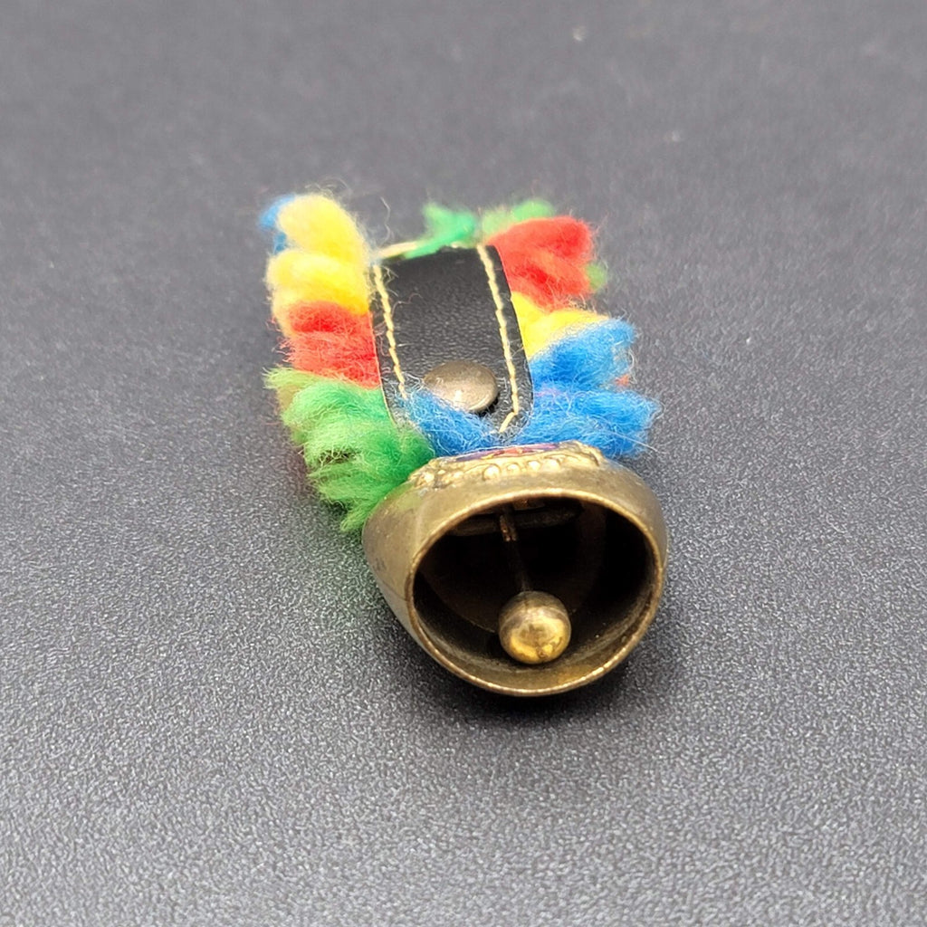 Vintage Tirol Switzerland Bell Travel Souvenir Keychain Key Ring Chain 2.5"