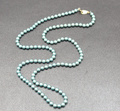 Vintage Necklace Blue Enamel Metal Beads Daisy Flower Logo Estate Jewelry 25"