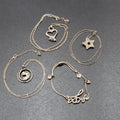 Lot of 4 Costume Crystal Silver tone Jewlery 3 Pendant Necklaces 1 Love Bracelet