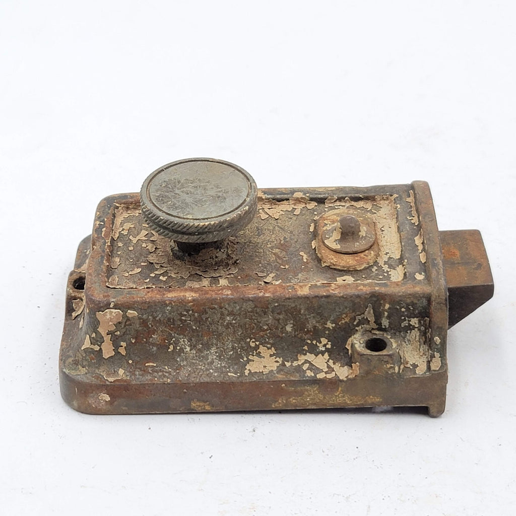 Vintage Surface Rim Night Lock Latch No Keeper Salvage Shabby Chic