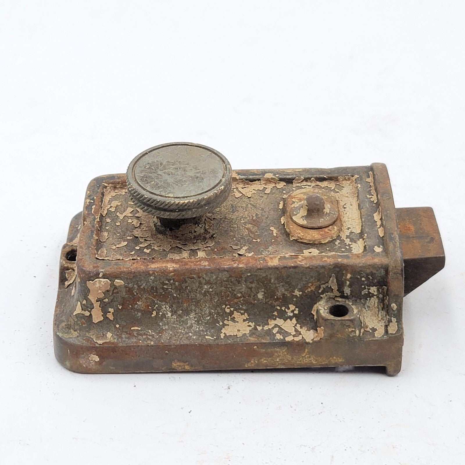 Vintage Surface Rim Night Lock Latch No Keeper Salvage Shabby Chic