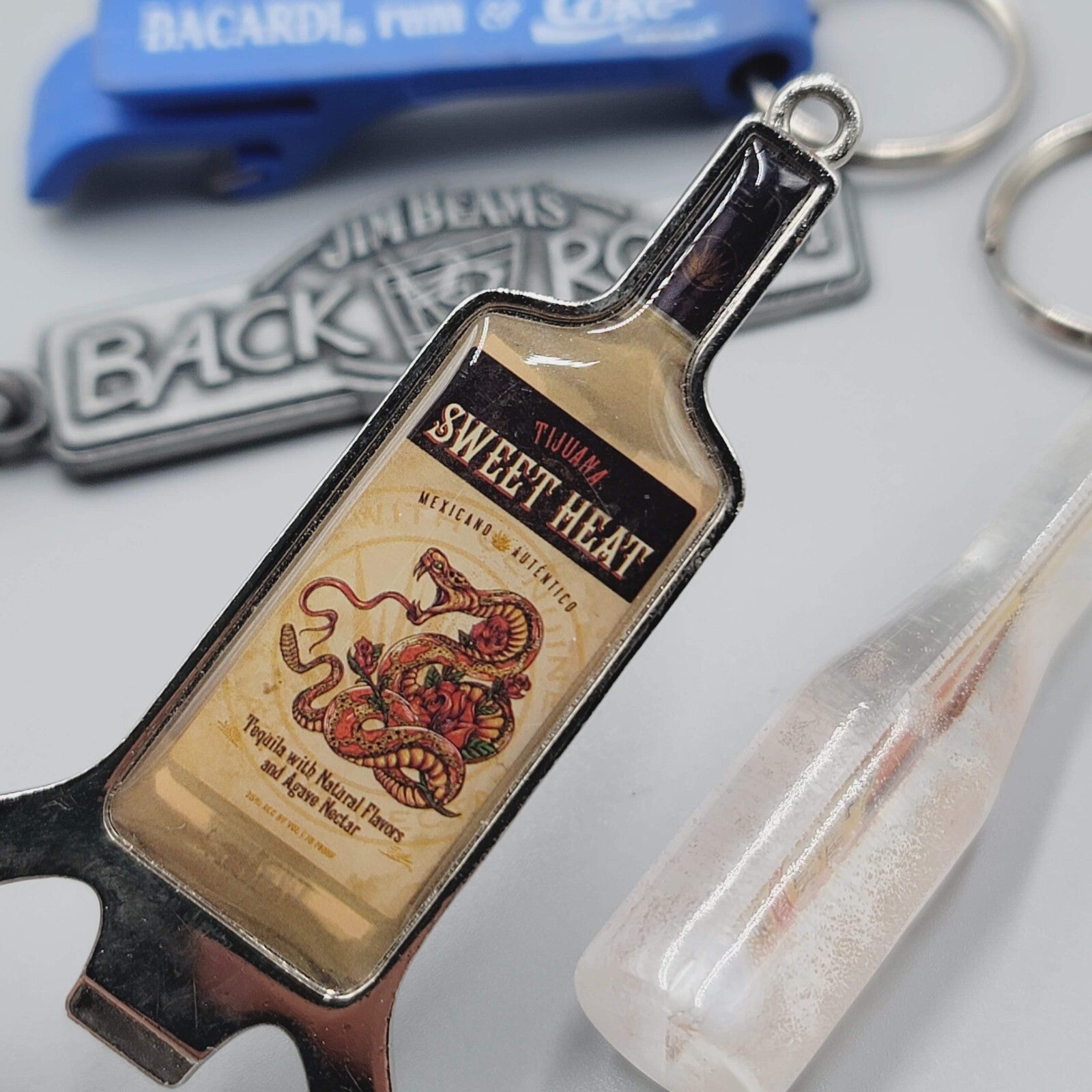 Vintage Keychain Lot Jim Beam Barcardi Liquor Tequila Michael Collins 4