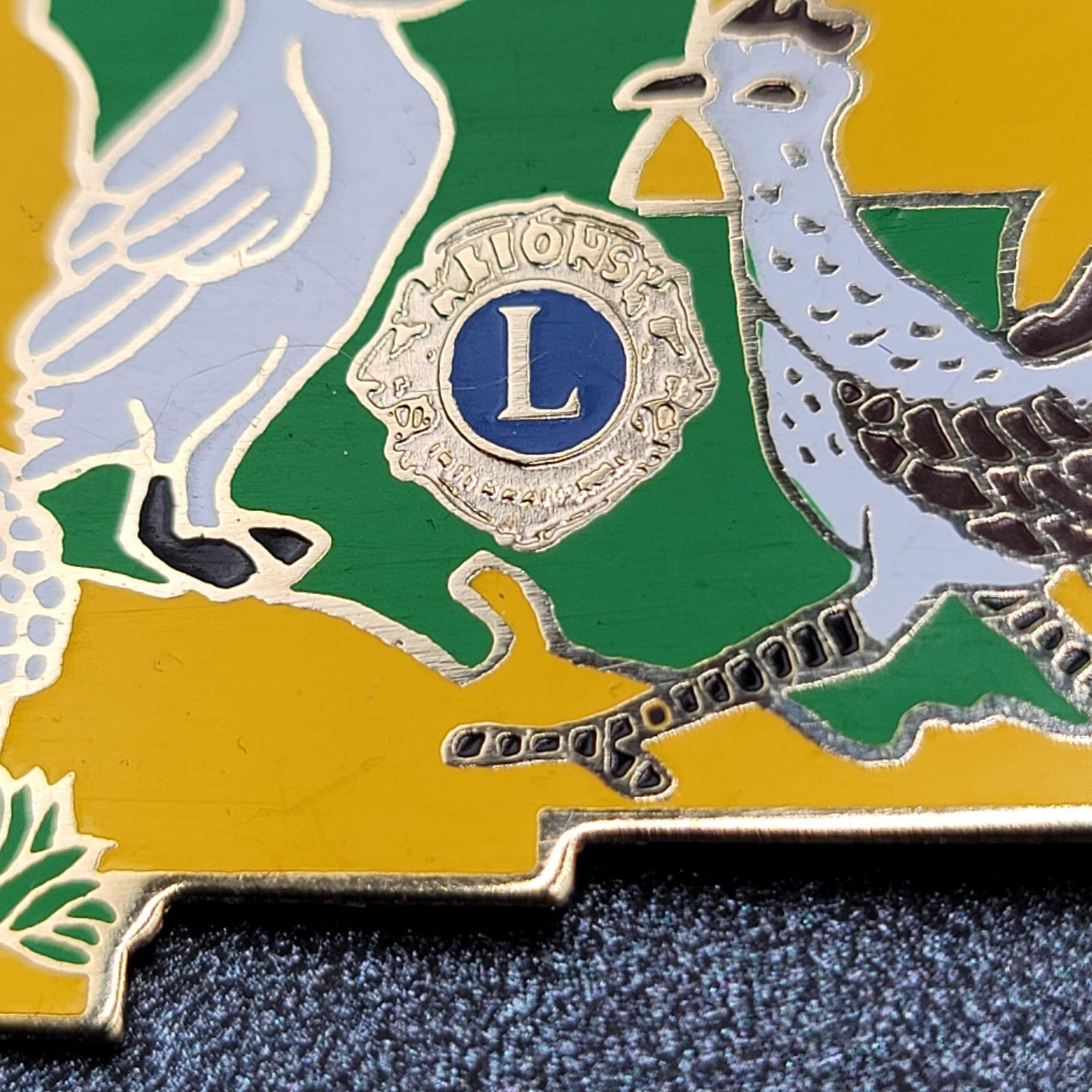 Vintage 1977 Lions Club Roswell New Mexico Lapel Pin New Orleans Enamel 1.75"