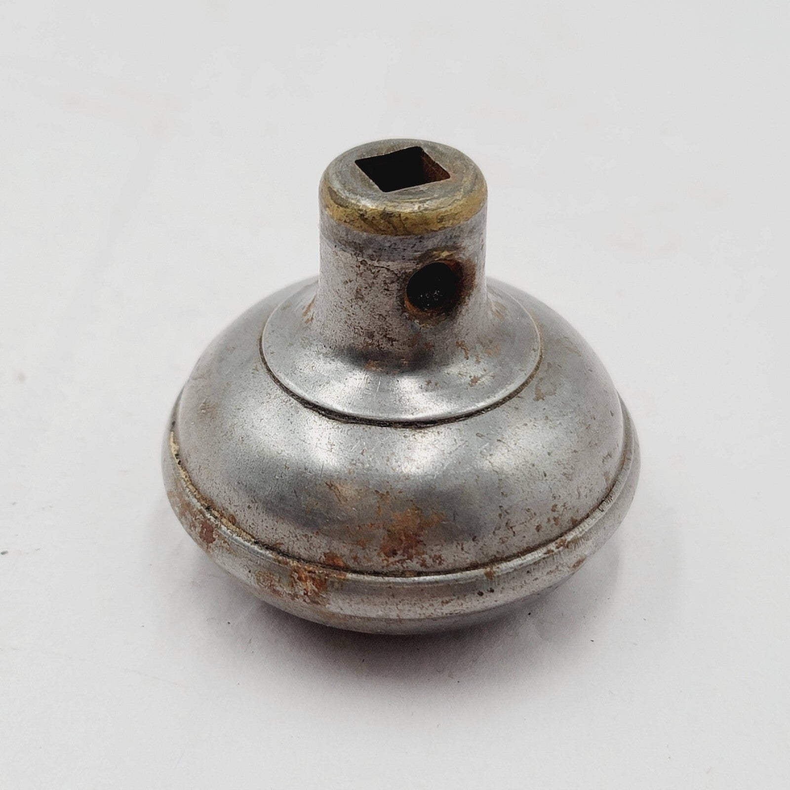 Vintage SINGLE Ringed Steel Doorknob Salvage Door Hardware 2.25" (201)