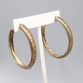 Large Textured Hoops Pierced Earrings Bronze tone 2 in