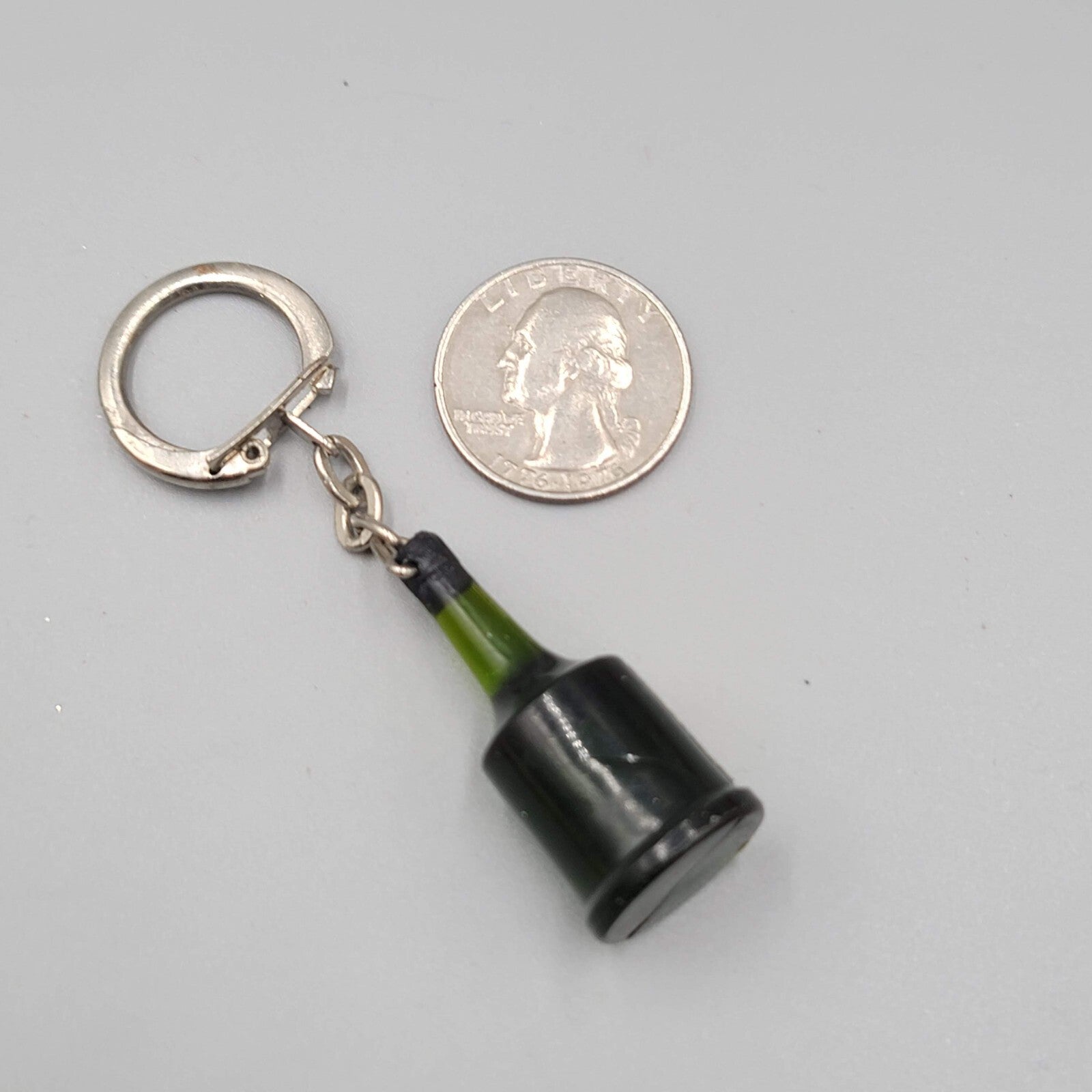 Vintage Keychain Miniature Polignac Cognac Liquor Bottle 1.5"
