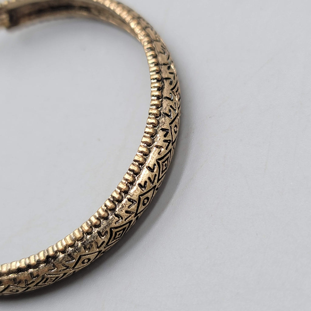 Large Textured Hoops Pierced Earrings Bronze tone 2 in