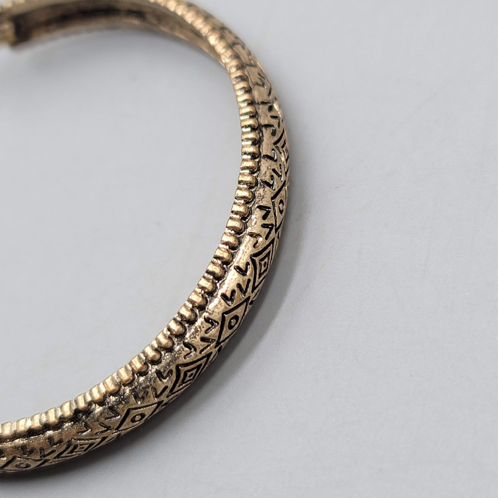 Large Textured Hoops Pierced Earrings Bronze tone 2 in
