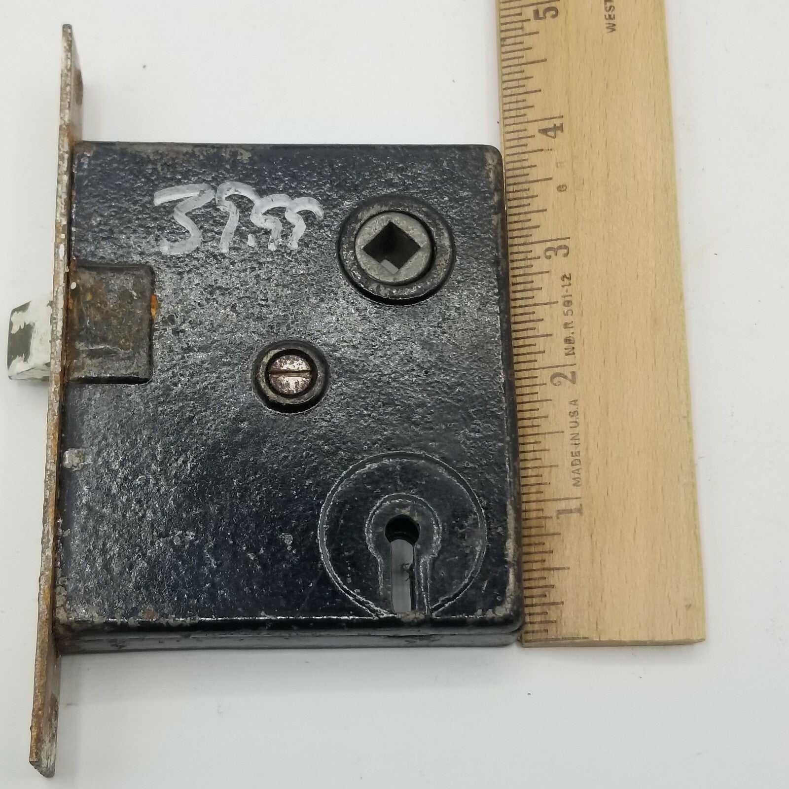 Vintage Cast Iron Interior Door Mortise Lock Hardware Skeleton Keyhole B166