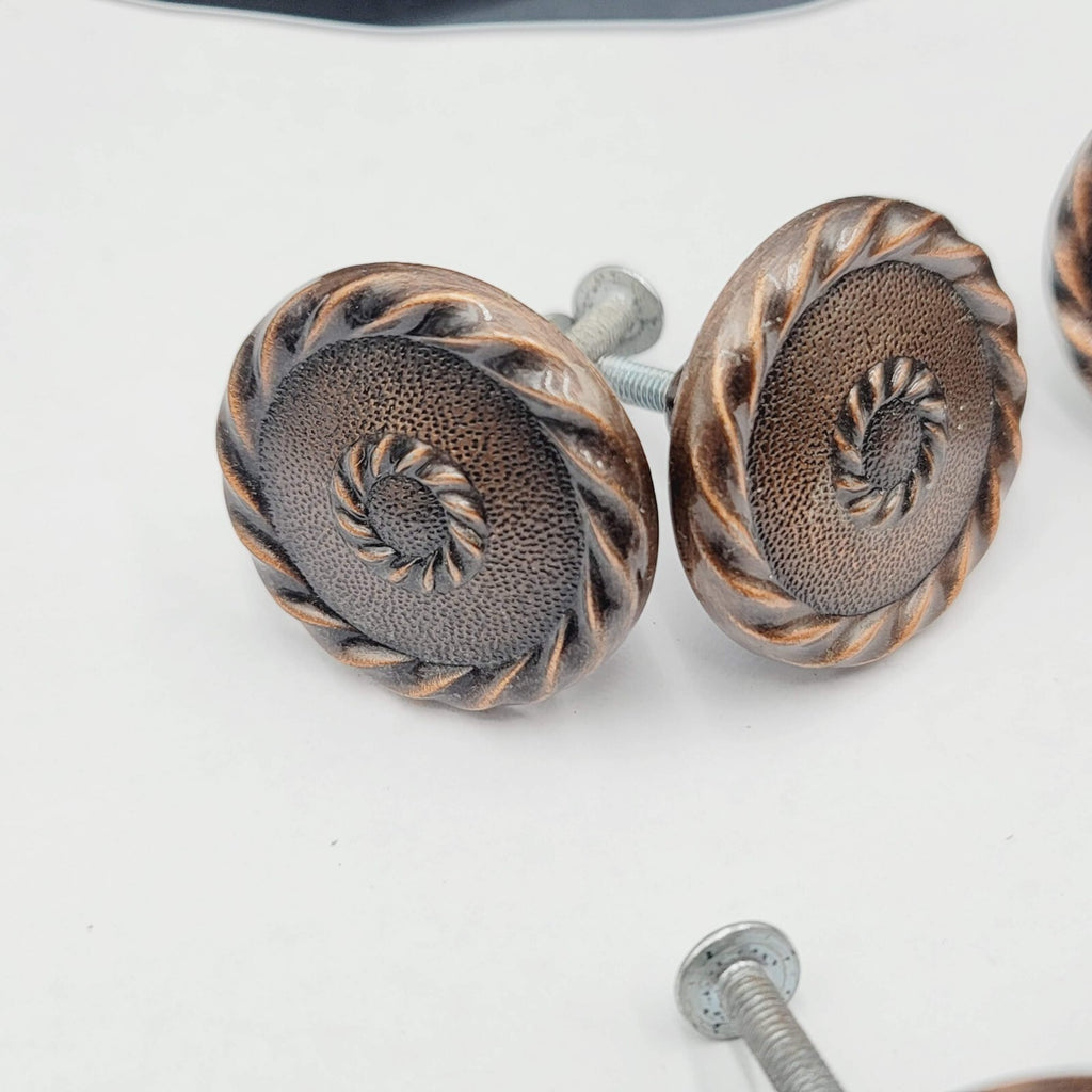 Vintage Lot of 6 Drawer Round Pulls Cabinet Pull Handles 1.5"