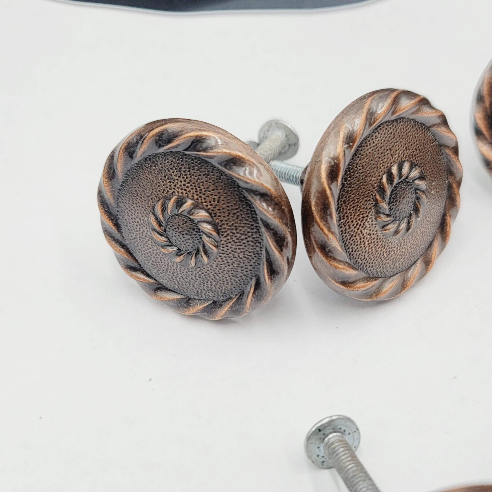 Vintage Lot of 6 Drawer Round Pulls Cabinet Pull Handles 1.5"