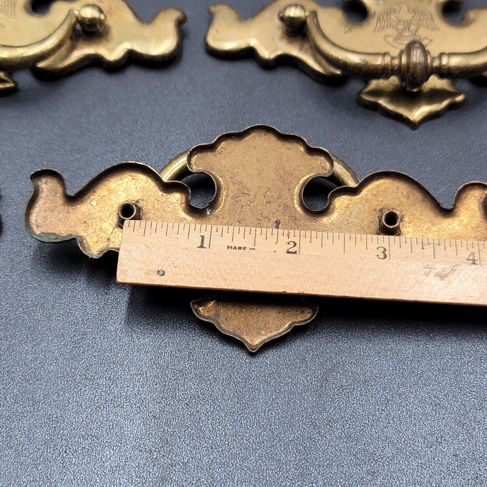 Vintage Lot of 8 Drawer Drop Pulls Cabinet Pull Handles Patriotic Eagle 3"