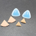 Vintage Pierced Earrings Lot of 3 Enamel 1980s Studs Blue Peach Tan Triangle