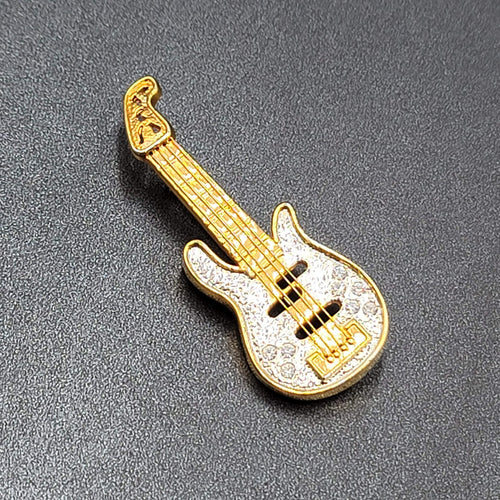 Electric Guitar Pin Brooch Gold and Silver tone 3"