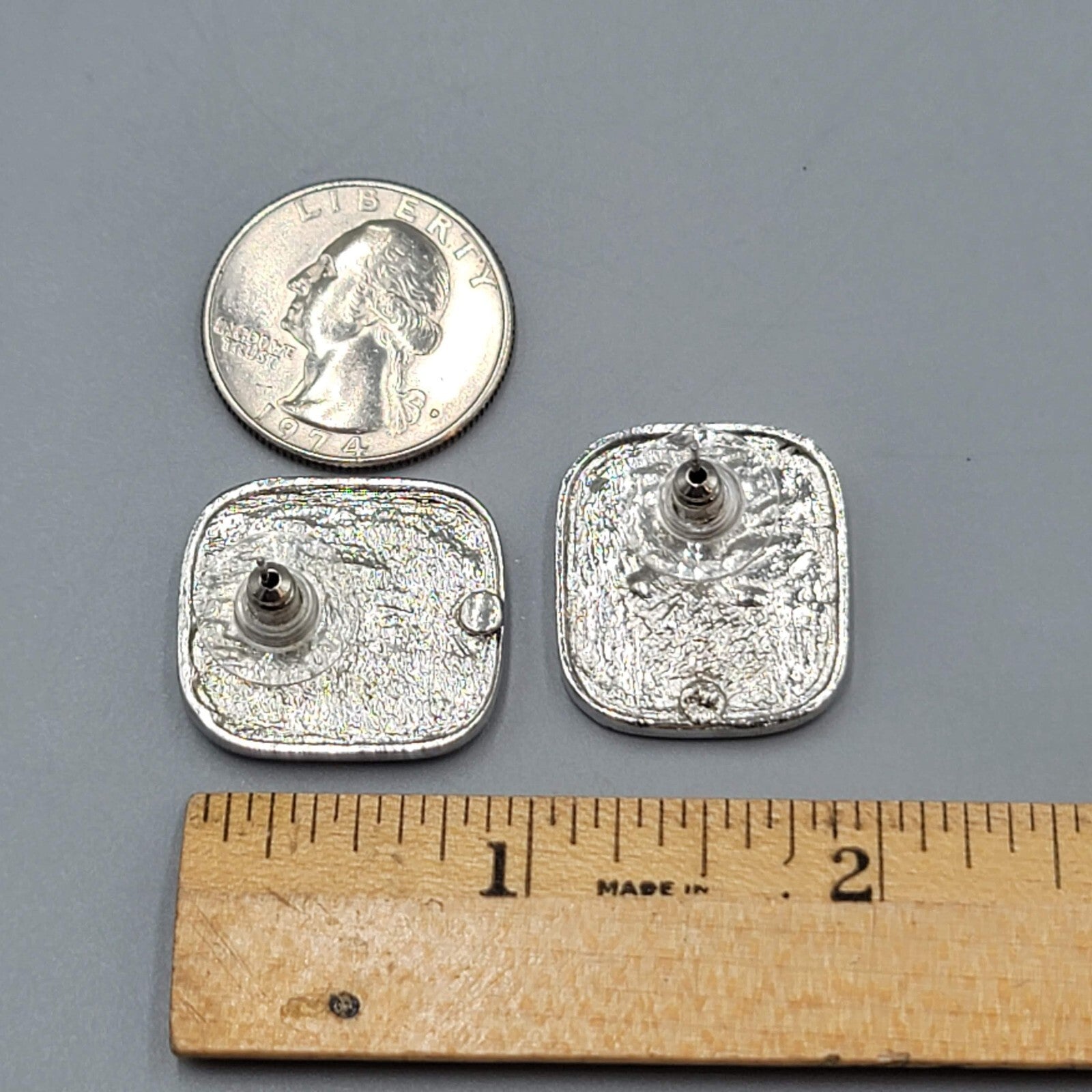 Multicolor Resin Confetti Pierced Earrings Silver tone Drop 1"