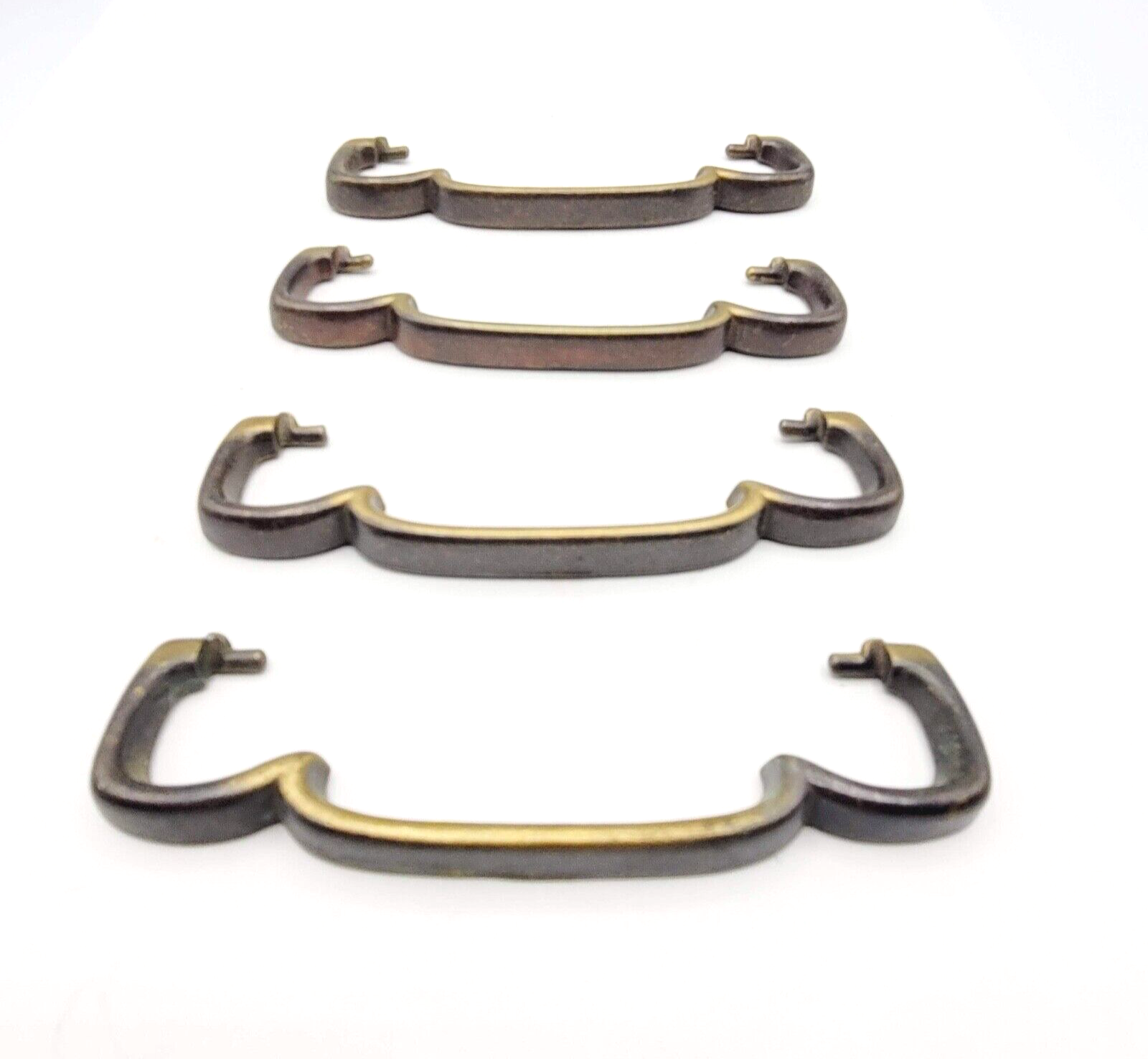 Vintage Single Brass Ornate Bail Pull for 4" Pull Handle Replacement Set of 4