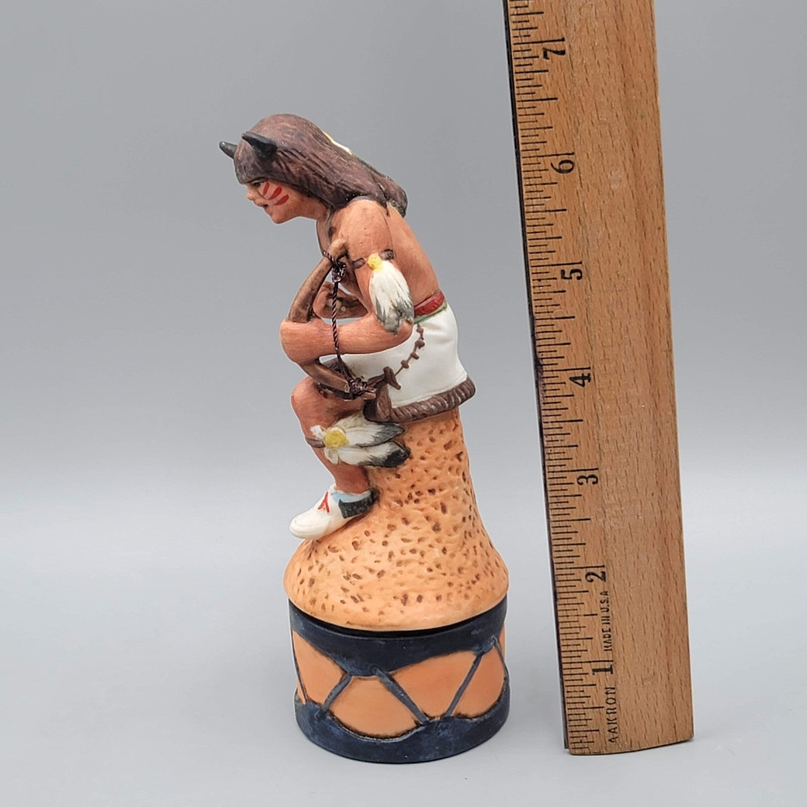 Vintage Ski Country Buffalo Dancer Mini 50ml Bourbon Whiskey Decanter 1980 6.5"