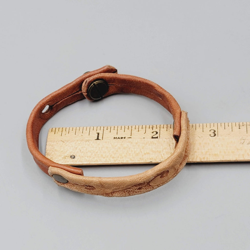 Handmade Leather Bracelet Adjustable Unisex Rustic Snap Closure Boho Jewelry Gif
