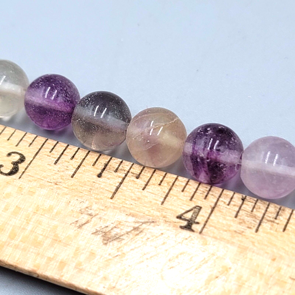 Purple Amethyst and Quartz Bead Necklace Stone 16"