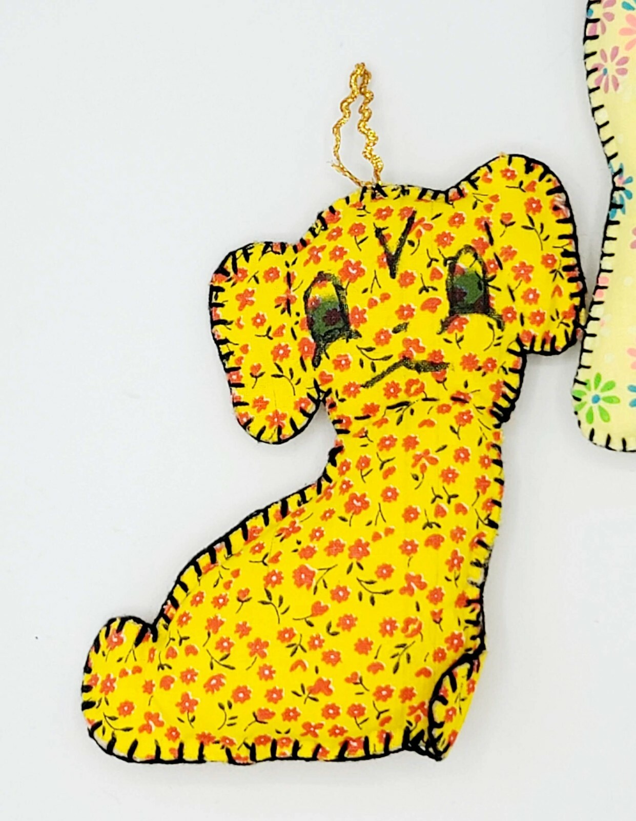 Vintage Plush Ornaments Handmade Giraffe Dogs Lot of 3 Baby