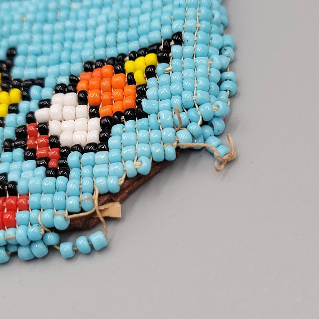 Vtg Native American Seed Bead Sunglass Eye Glass Case Holder Leather