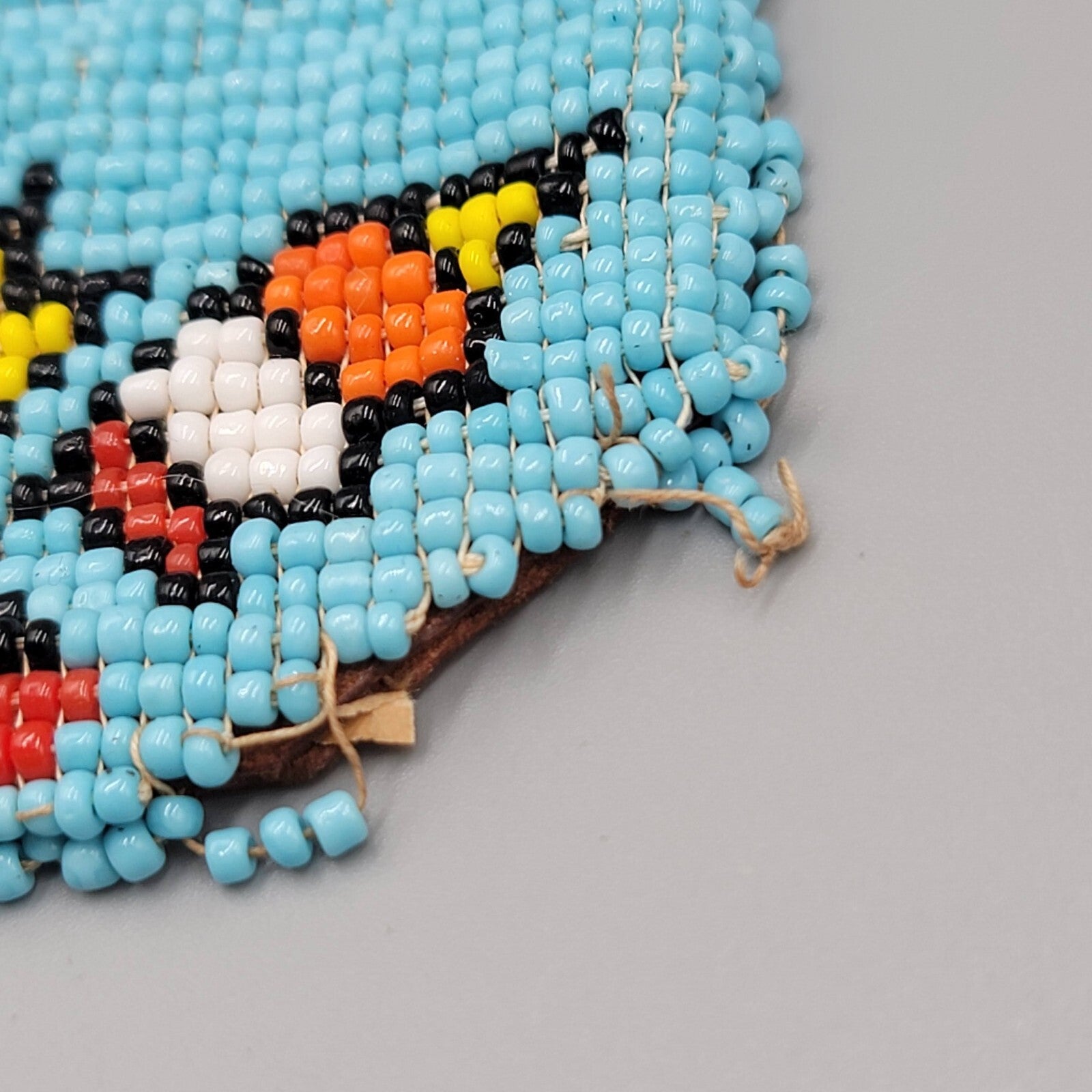Vtg Native American Seed Bead Sunglass Eye Glass Case Holder Leather