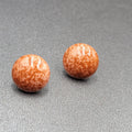 Vintage Pierced Earrings Bron Enamel Speckled Dome Studs 3/4"