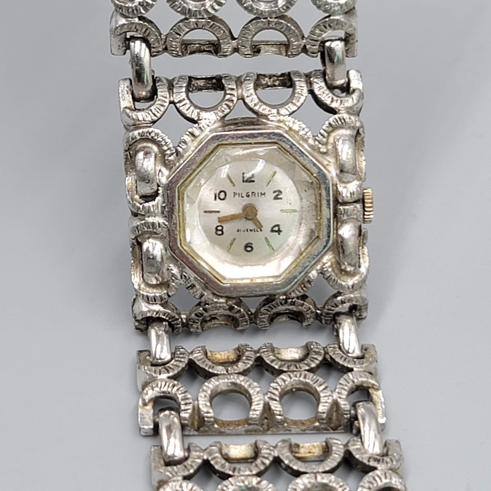 Vintage Brutalist Design 21 Jewel Pilgrim Watch UNTESTED AS-IS