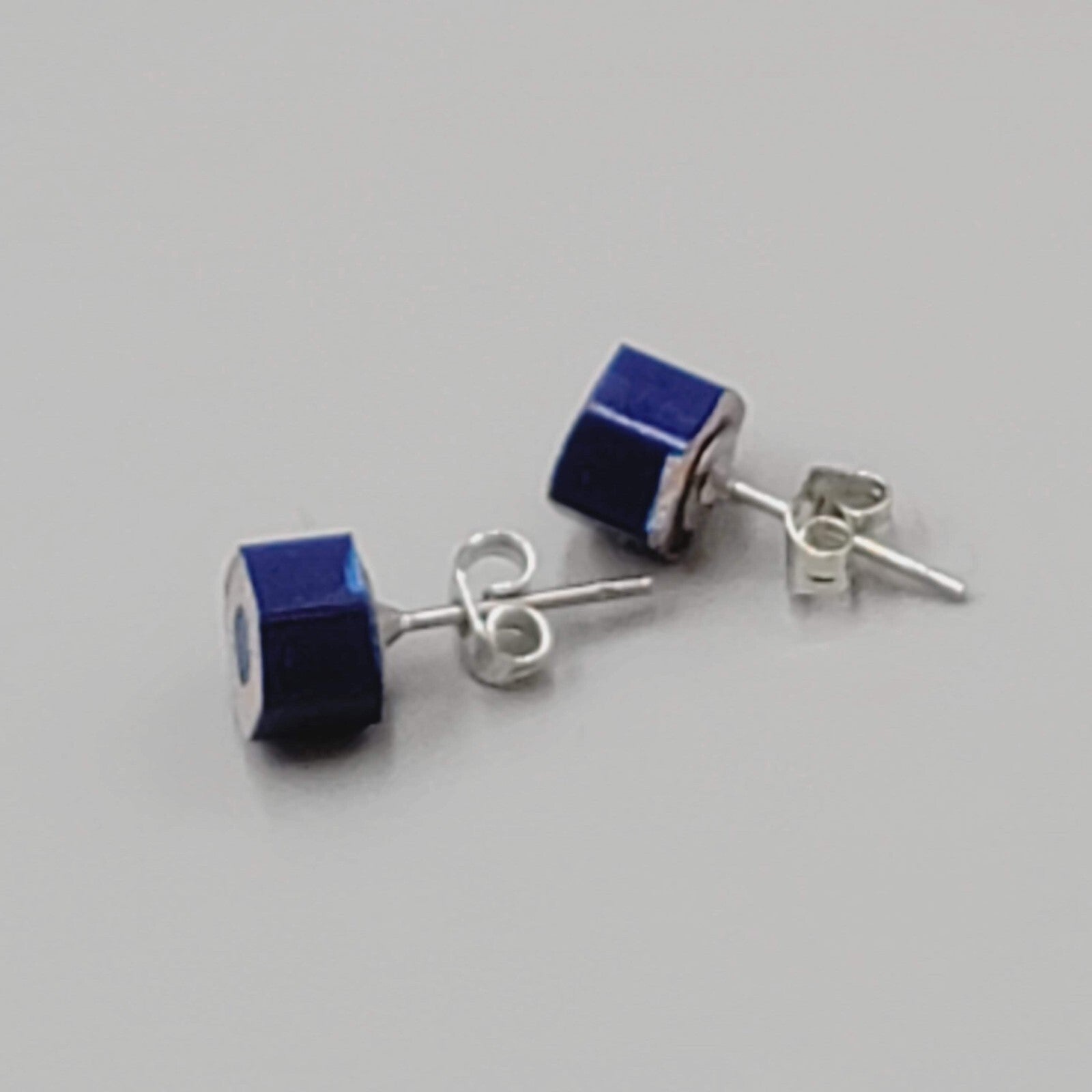 Blue Colored Pencil Stud Pierced Earrings Studs Teacher Artist 1/4"