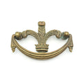 Vintage Brass Drawer Pull Gold tone Salvage Hardware SINGLE ONLY Feather Drape