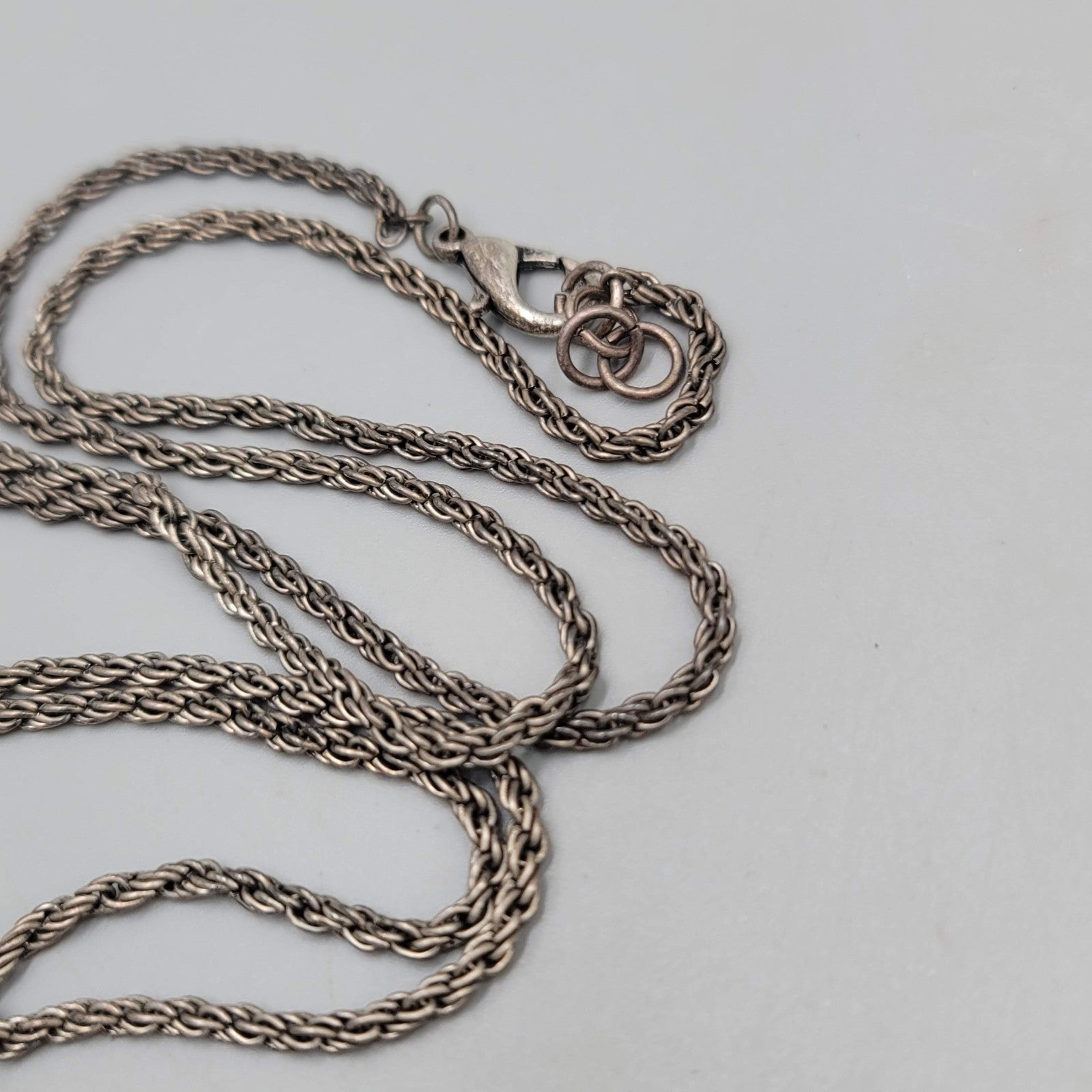 Articulated Owl Statement Long Necklace Silver tone Dangle 28"