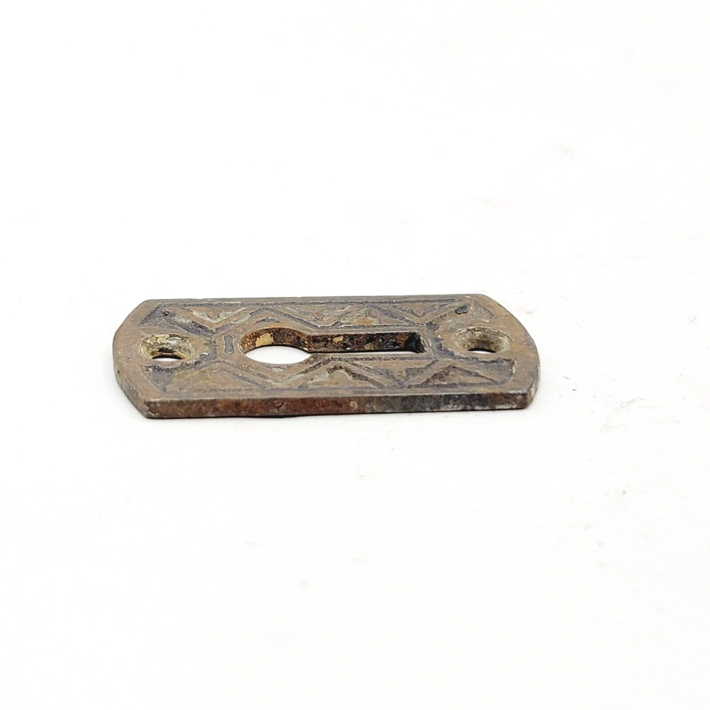 Vintage Cast Iron Eastlake Skeleton Key hole Escutcheon Salvage 1.75"x 1"   7012