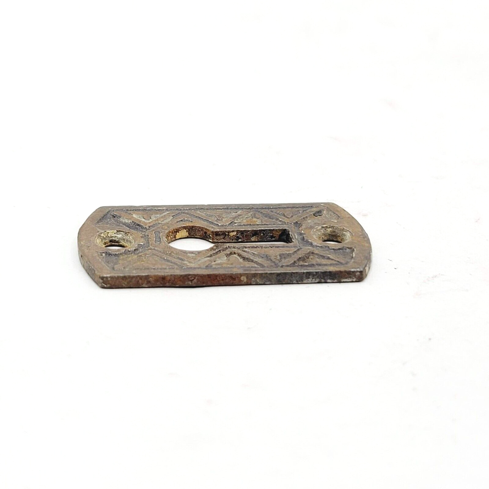 Vintage Cast Iron Eastlake Skeleton Key hole Escutcheon Salvage 1.75"x 1"   7012