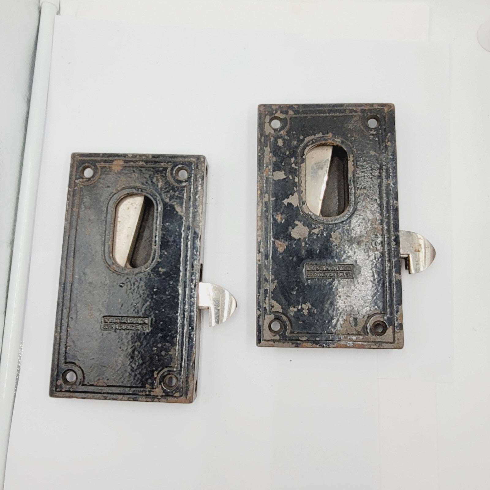 Vintage FC Stearns Mortise Lock Lot of 2 Door Hardware Salvage Unusual Rare
