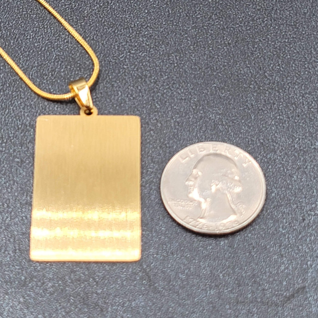 The TOWER Tarot Card Pendant Necklace Major Arcana Gold tone 18”.