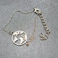 Globe Ankle Bracelet Silver tone Adjustable 7.5" - 9.5"