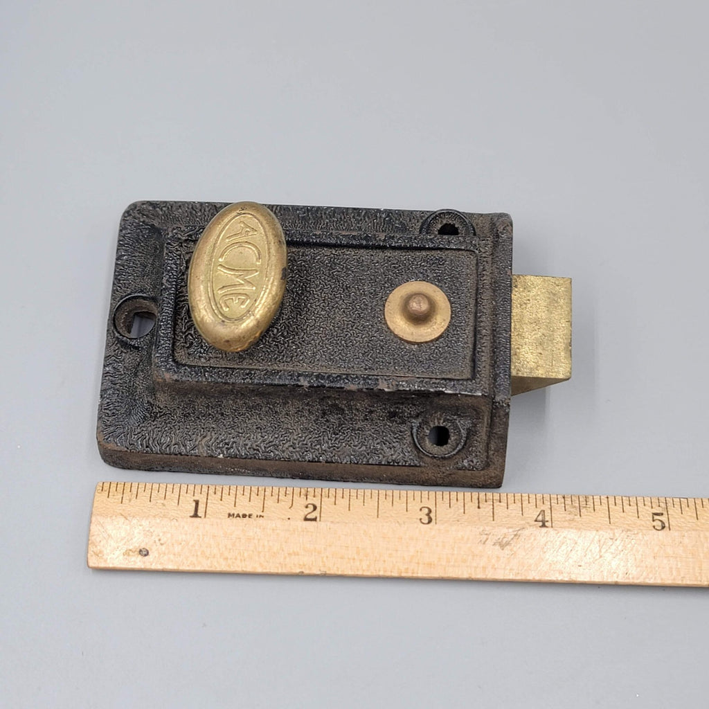 Vintage ACME Surface Rim Night Latch No Keeper Reclaimed Salvage No Lock