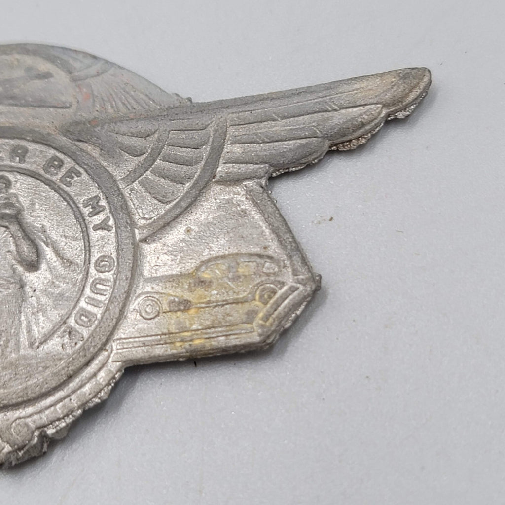 Vintage St Christopher Medal Car Visor Clip Badge Plane Boat Automobile Lot of 2