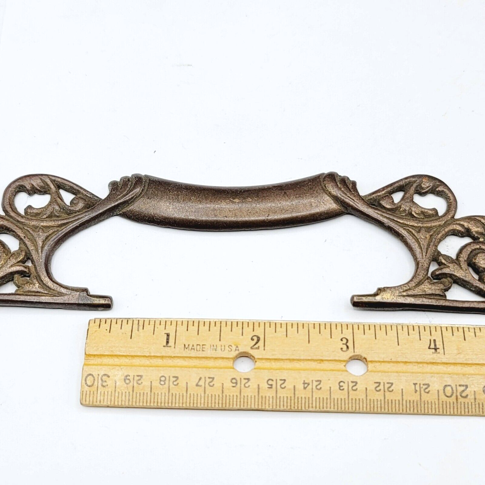 Vintage Large Ornate Brass Bail Pull for 3" Pull Handle Replacement