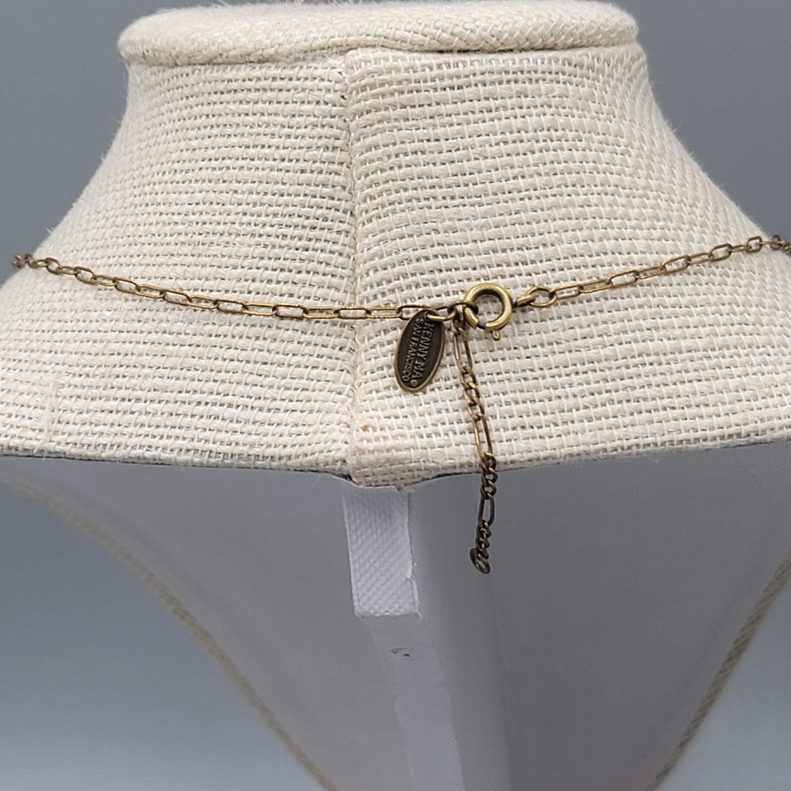 Vintage Kenny Ma San Francisco Crystal Necklace Bronze tone 16"-18”