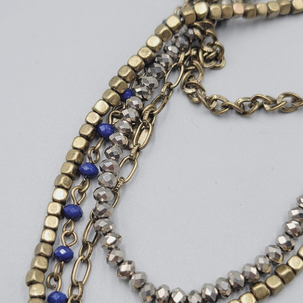 Extra Long Necklace Multi Strand Crystal Bead Layered 30"