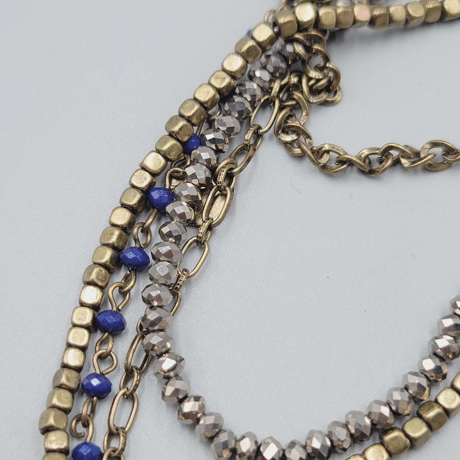 Extra Long Necklace Multi Strand Crystal Bead Layered 30"