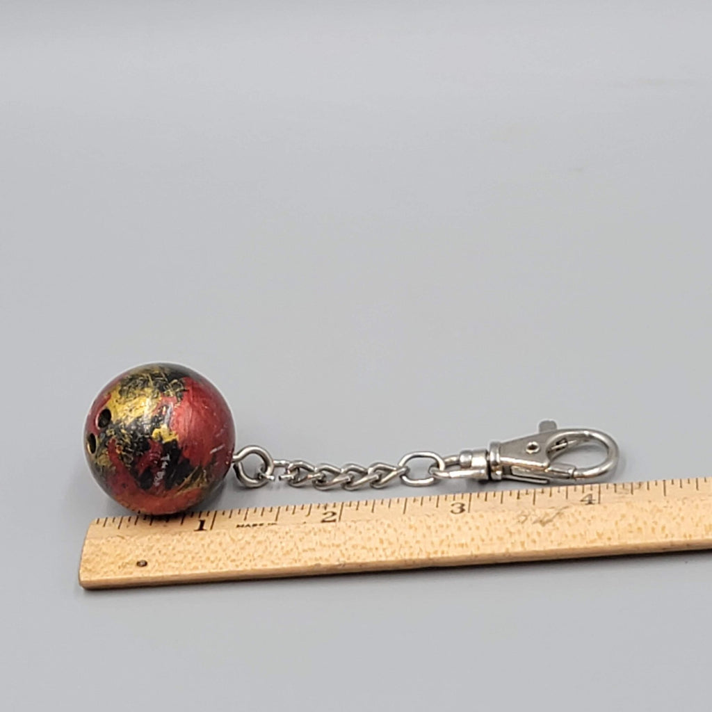Vintage Keychain Fob Key Chain BOWLING BALL Miniature 1.25"