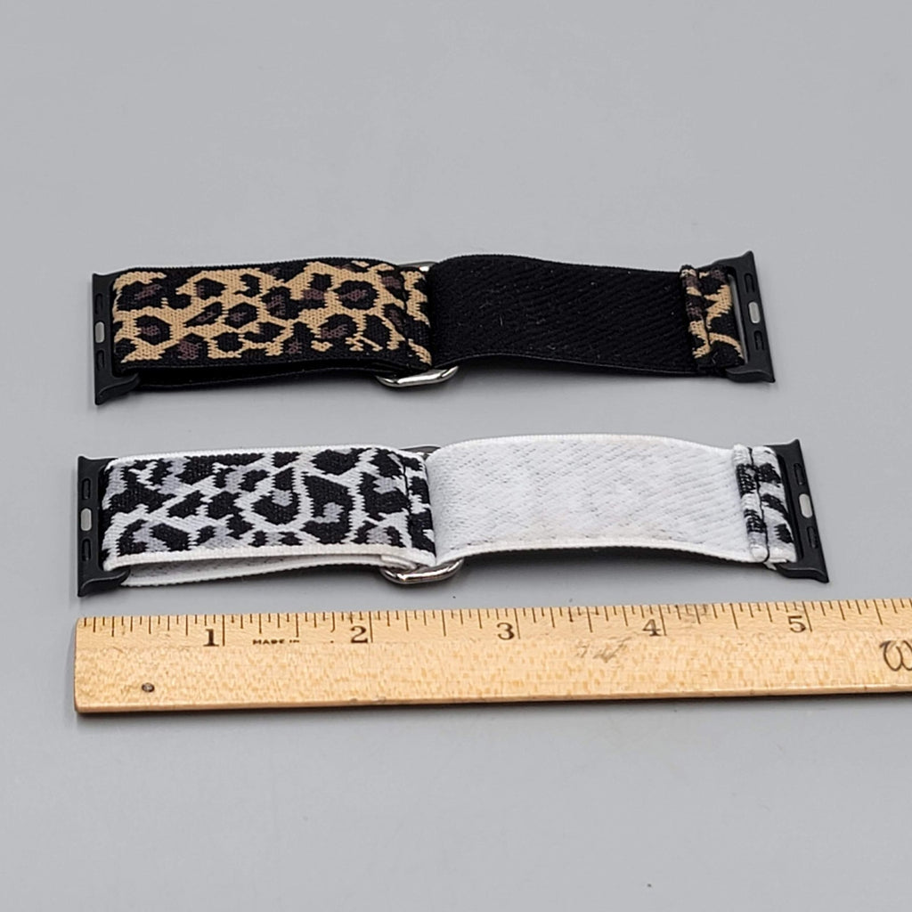 Elastic Replacement bands for Apple Watch Leopard Prints Lot of 2 NWOT